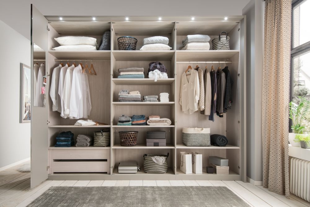 Product photograph of All-in Wardrobe With Glass Or Crystal Mirror Front from Choice Furniture Superstore.