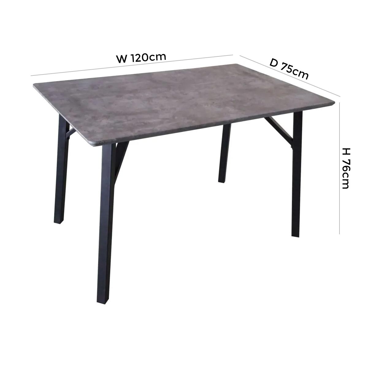 Product photograph of Tetro Concrete Effect Dining Table - 4 Seater from Choice Furniture Superstore.