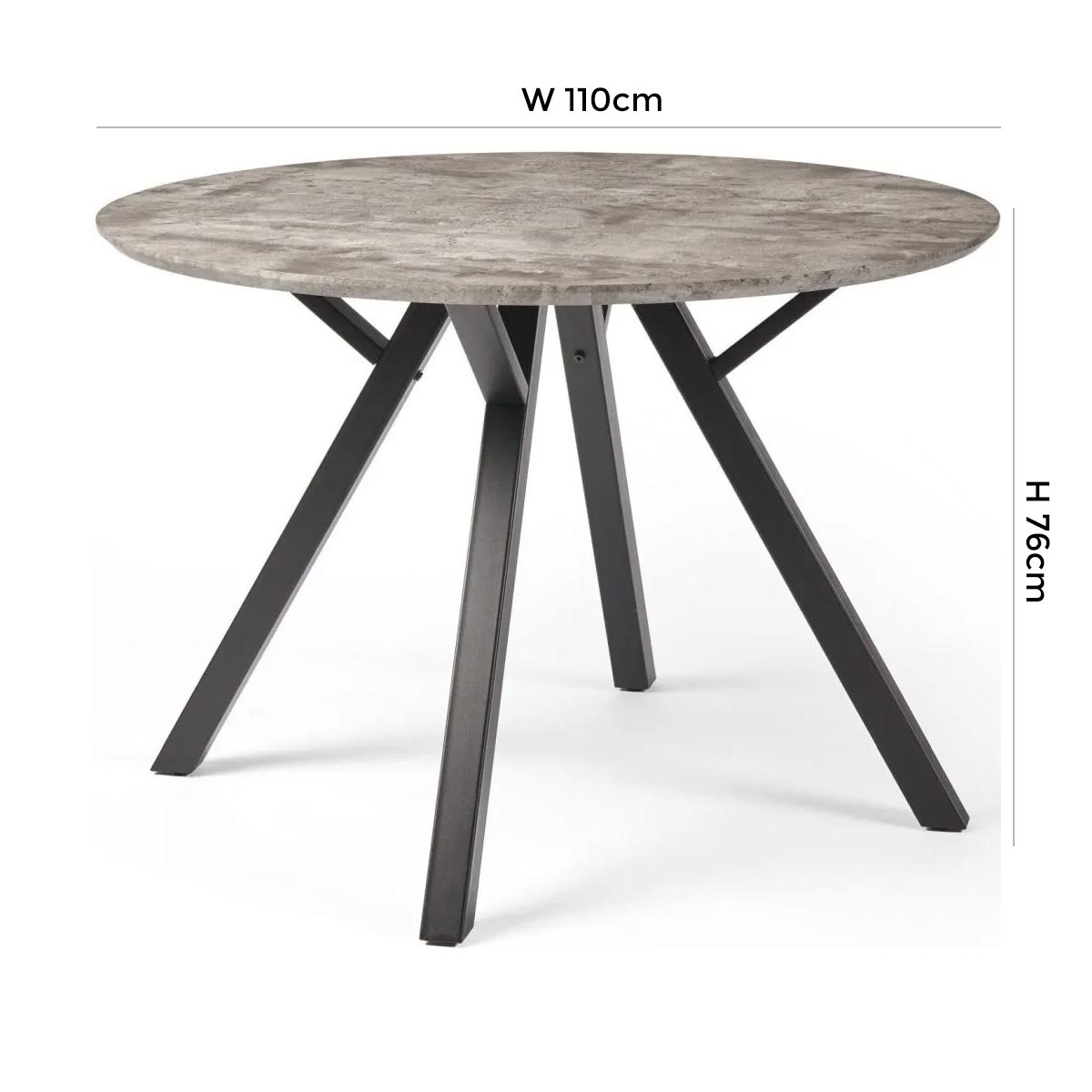 Product photograph of Tetro Concrete Effect Round Dining Table - 4 Seater from Choice Furniture Superstore.
