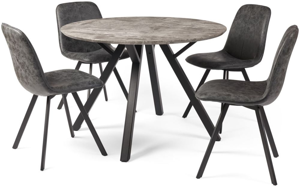 Product photograph of Tetro Concrete Effect Round Dining Table - 2 Seater from Choice Furniture Superstore.