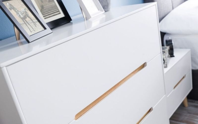 Product photograph of Alicia White 2 Drawer Bedside Cabinet from Choice Furniture Superstore.