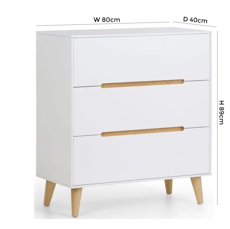 Product photograph of Alicia 3 Drawer Chest - Comes In White And Anthracite Options from Choice Furniture Superstore.
