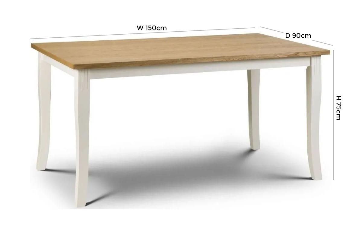 Product photograph of Davenport Ivory Painted Dining Table - 6 Seater from Choice Furniture Superstore.