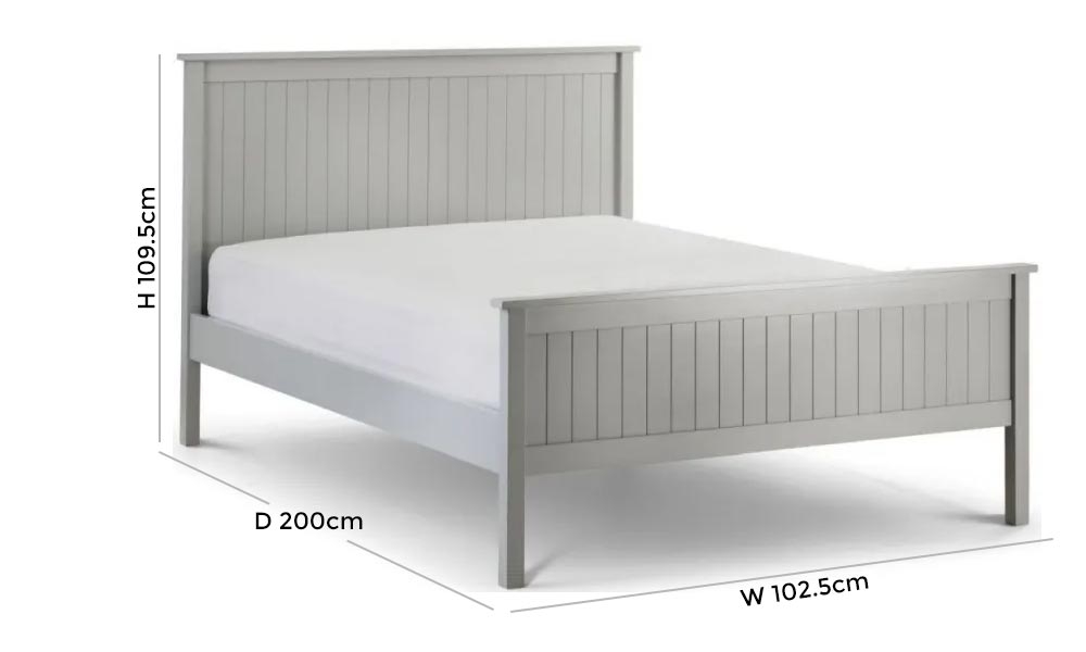 Product photograph of Maine Dove Grey Lacquered Pine Bed - Comes In Single Double And King Size Options from Choice Furniture Superstore.