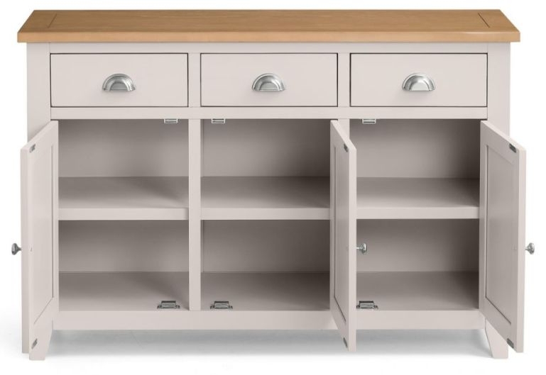 Product photograph of Richmond Elephant Grey 3 Door 3 Drawer Sideboard from Choice Furniture Superstore.