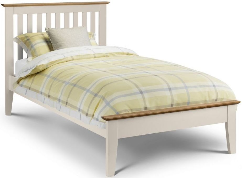 Product photograph of Salerno Ivory Painted Oak Bed - Comes In Single Double And King Size Options from Choice Furniture Superstore.