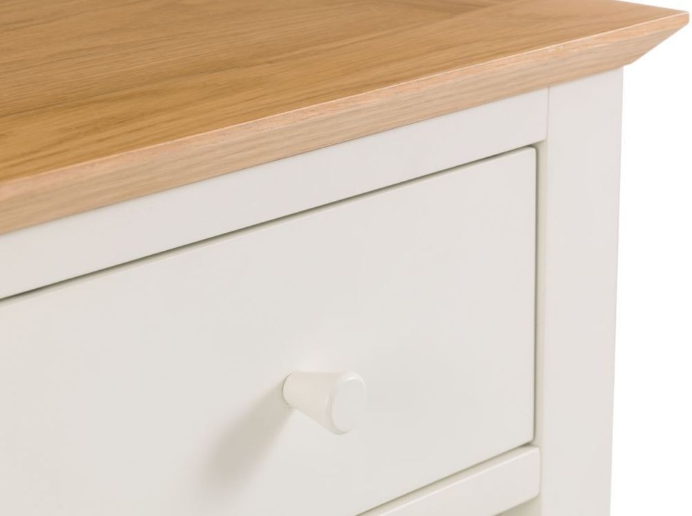 Product photograph of Salerno Ivory Painted 1 Drawer Bedside Cabinet from Choice Furniture Superstore.