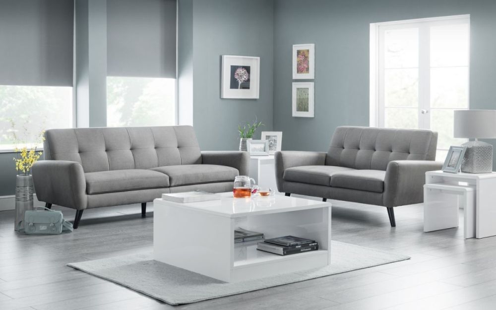 Product photograph of Monza Grey Linen Fabric 3 Seater Sofa from Choice Furniture Superstore.