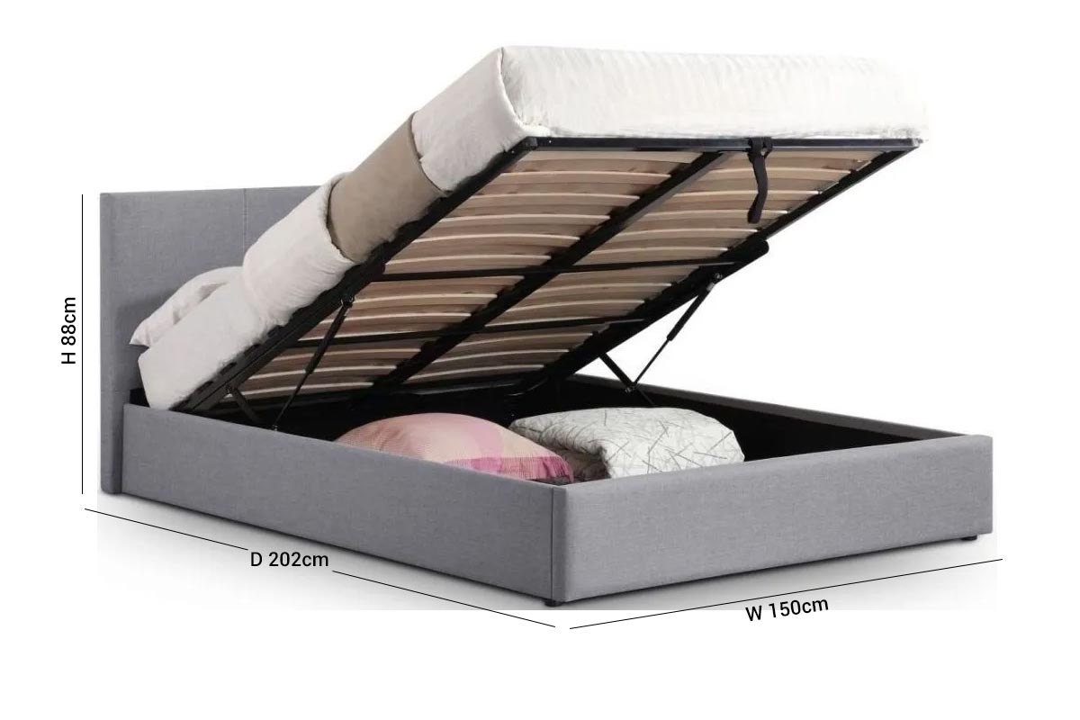 Product photograph of Rialto Lift-up Light Storage Bed - Comes In Double And King Size from Choice Furniture Superstore.