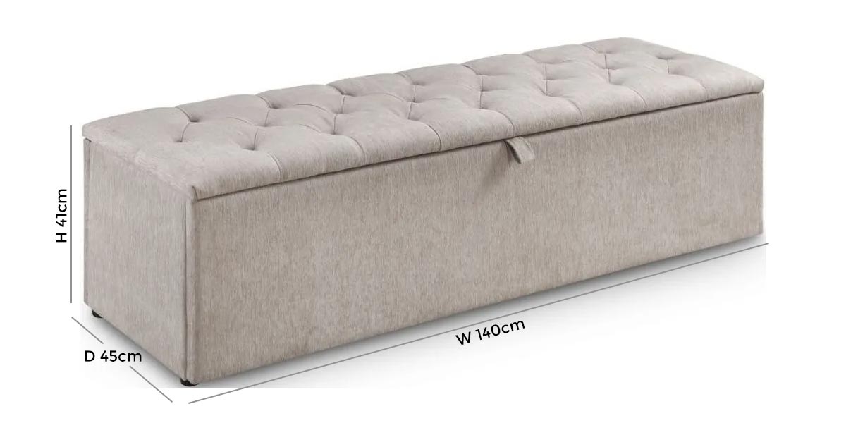 Product photograph of Ravello Mink Chenille Fabric Blanket Box from Choice Furniture Superstore.
