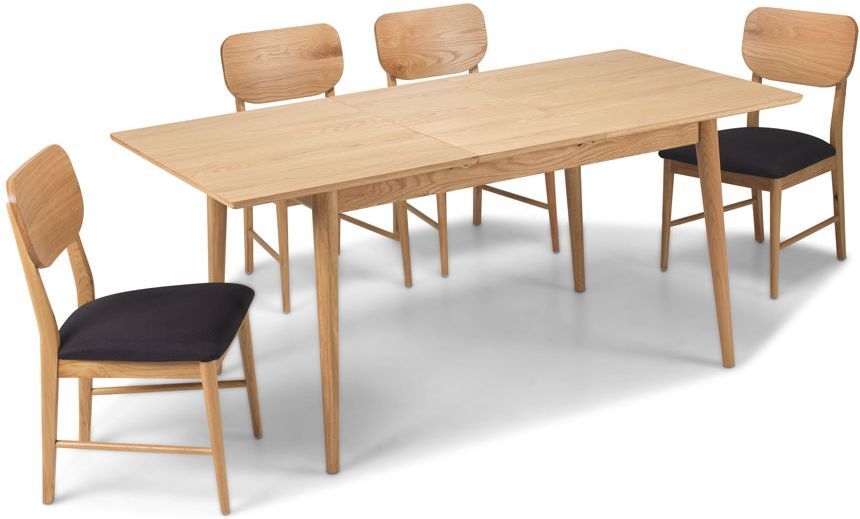 Product photograph of Skean Scandinavian Style Oak Dining Table 140cm-180cm Seats 4 To 6 Diners Extending Rectangular Top from Choice Furniture Superstore.