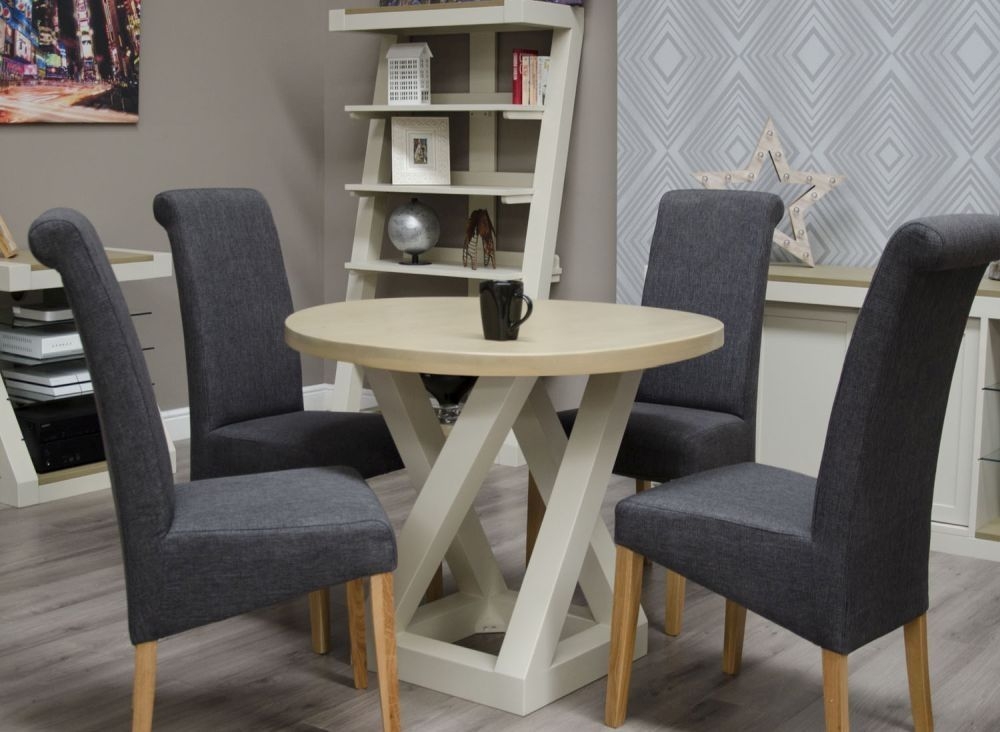 Product photograph of Homestyle Gb Z Painted Round Dining Table from Choice Furniture Superstore.