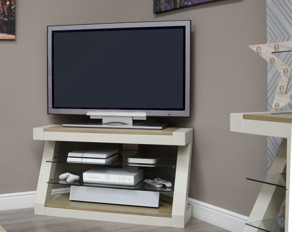 Product photograph of Homestyle Gb Z Painted Corner Tv Unit from Choice Furniture Superstore.