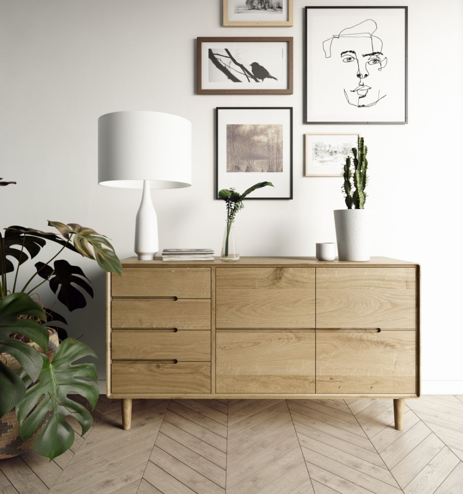 Product photograph of Homestyle Gb Scandic Oak Large Sideboard from Choice Furniture Superstore.