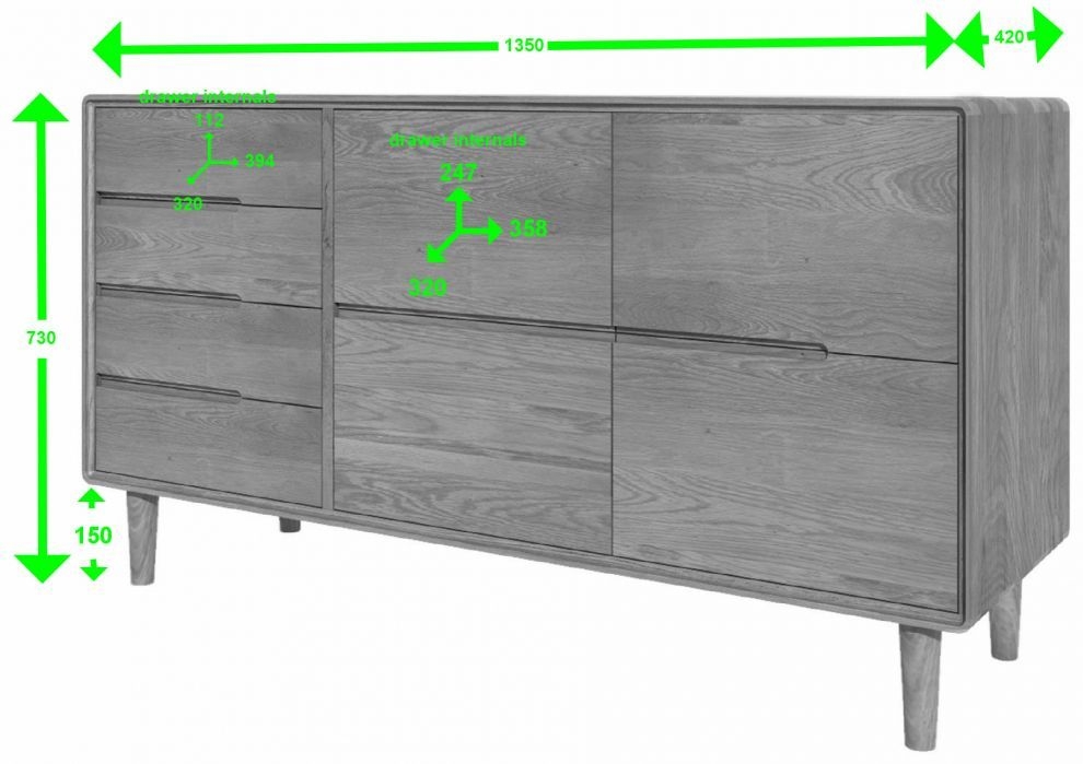 Product photograph of Homestyle Gb Scandic Oak Large Sideboard from Choice Furniture Superstore.