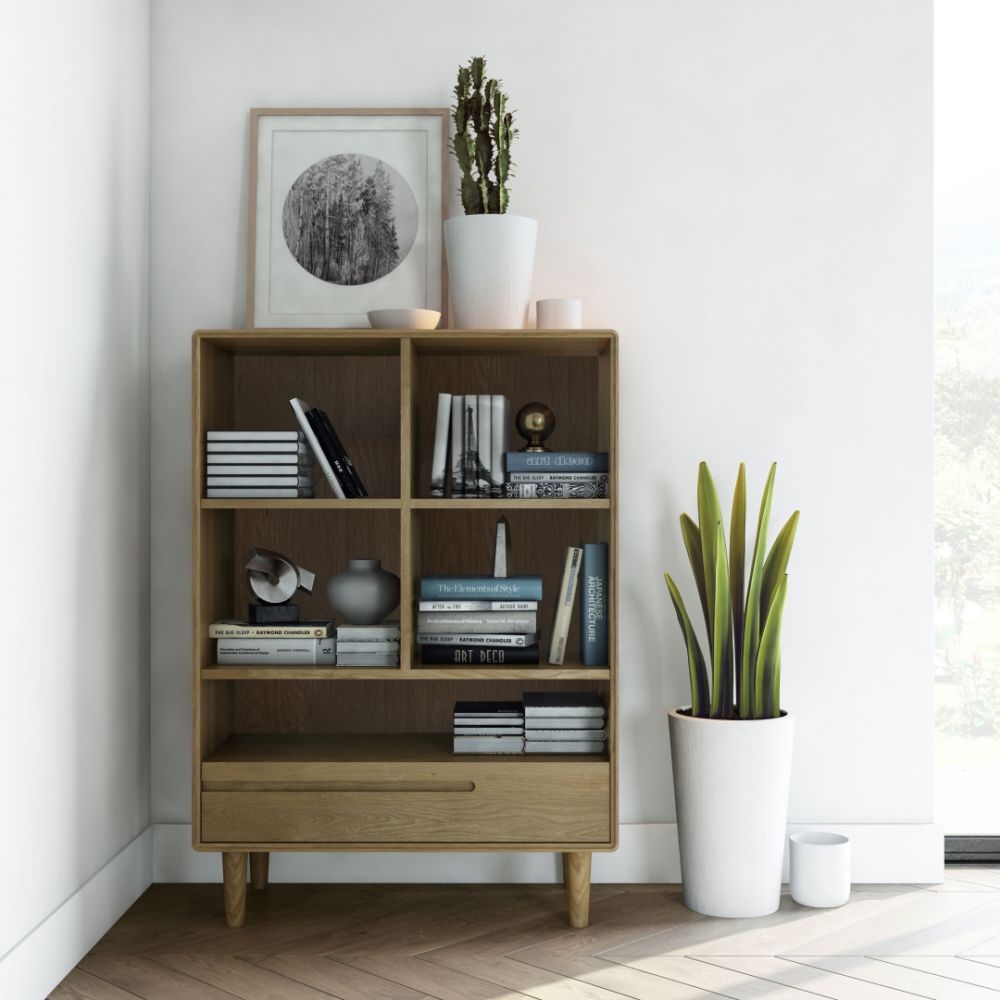 Product photograph of Homestyle Gb Scandic Oak Small Bookcase from Choice Furniture Superstore.