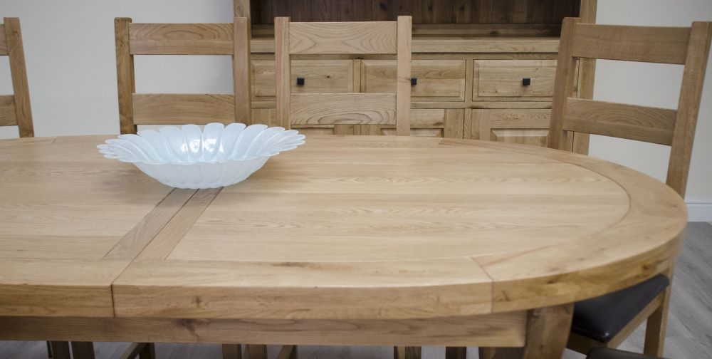 Product photograph of Homestyle Gb Deluxe Oak Extending Dining Table from Choice Furniture Superstore.
