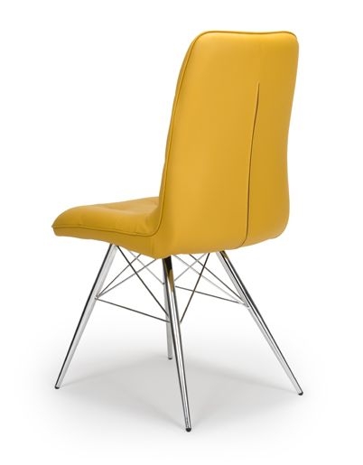 Product photograph of Tampa Ochre Faux Leather Dining Chair Sold In Pairs from Choice Furniture Superstore.
