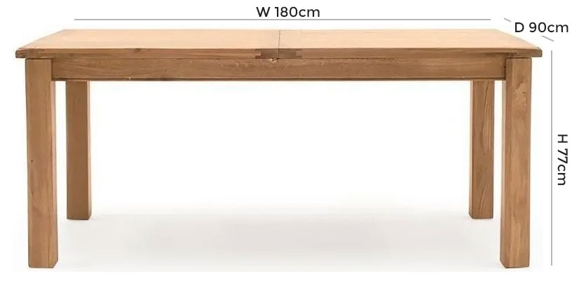 Product photograph of Vida Living Breeze Oak 180cm-240cm Extending Dining Table from Choice Furniture Superstore.