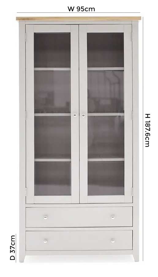 Product photograph of Vida Living Ferndale Grey Painted Display Cabinet from Choice Furniture Superstore.
