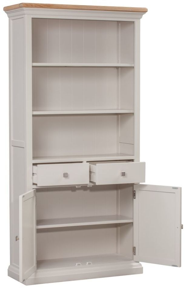 Product photograph of Homestyle Gb Cotswold Oak And Painted Large Bookcase from Choice Furniture Superstore.