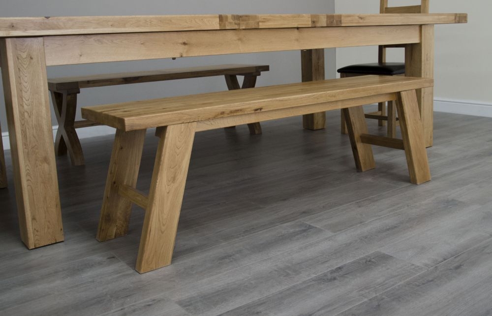Product photograph of Homestyle Gb Deluxe Oak Standard Dining Bench from Choice Furniture Superstore.
