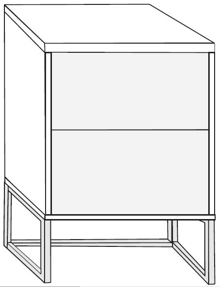 Product photograph of Wiemann Vigo 40cm Champagne 2 Drawer Bedside Cabinet from Choice Furniture Superstore.