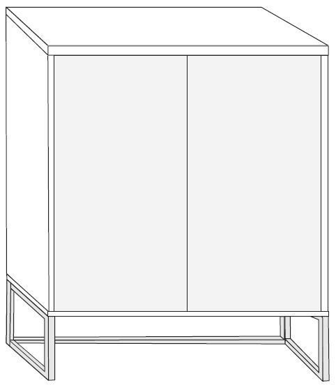Product photograph of Wiemann Vigo 2 Door Dresser In Champagne - 80cm from Choice Furniture Superstore.