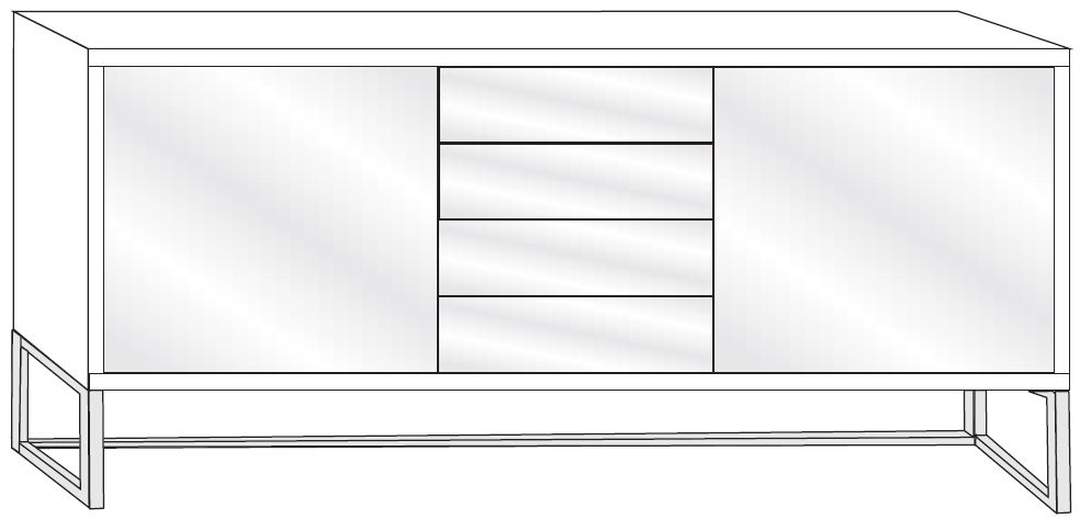 Product photograph of Wiemann Vigo 2 Door 4 Drawer Chest In Havana from Choice Furniture Superstore.