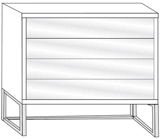 Product photograph of Vigo 4 Drawer Glass Chest In Havana - W 60cm from Choice Furniture Superstore.