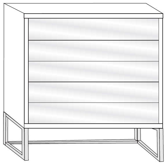 Product photograph of Vigo 5 Drawer Glass Chest In Havana - W 40cm from Choice Furniture Superstore.