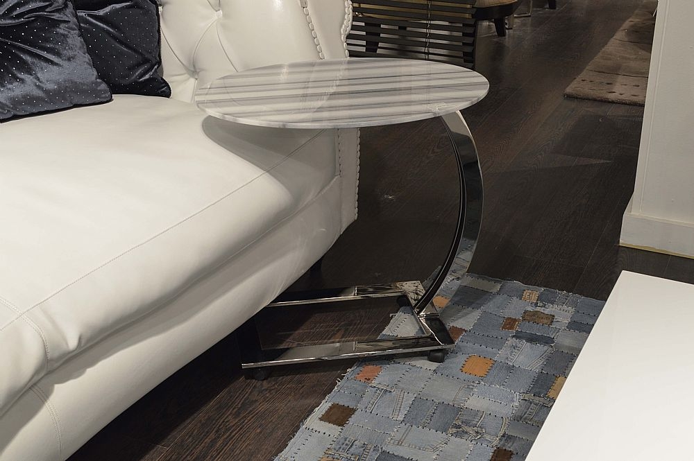 Product photograph of Swan Marble Oval Accent Table With Steel Base - Variation Available from Choice Furniture Superstore.