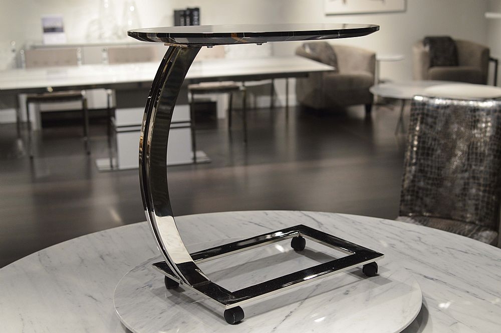 Product photograph of Swan Marble Oval Accent Table With Steel Base - Variation Available from Choice Furniture Superstore.