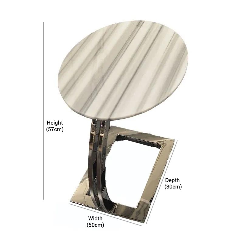 Product photograph of Swan Marble Oval Accent Table With Steel Base - Variation Available from Choice Furniture Superstore.