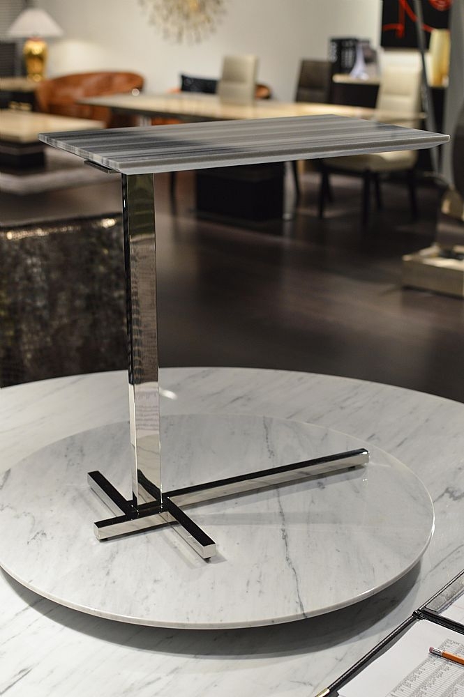 Product photograph of Stone International Flamingo Accent Table - Marble And Polished Steel from Choice Furniture Superstore.