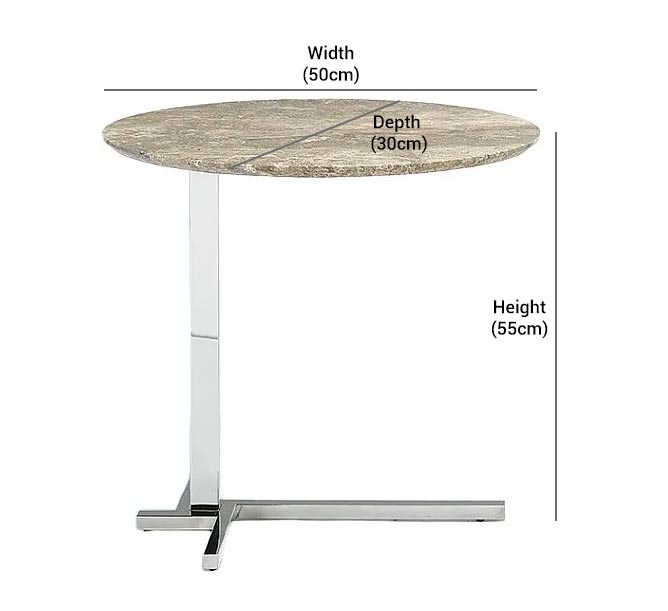 Product photograph of Stone International Flamingo Oval Accent Table - Marble And Polished Steel from Choice Furniture Superstore.