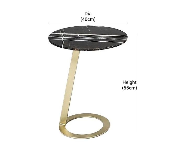 Product photograph of Stone International Loop Round Accent Table - Marble And Satin Brass from Choice Furniture Superstore.