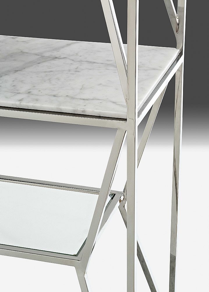 Product photograph of Stone International Ginza Etagere Marble Shelving Unit - Glass And Metal from Choice Furniture Superstore.
