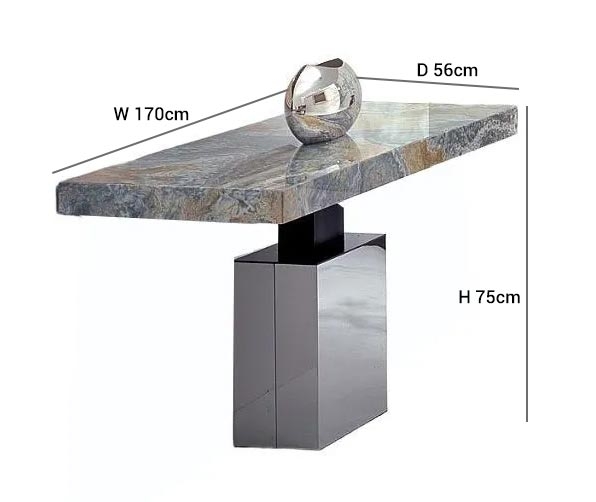 Product photograph of Stone International Athena Console Table - Marble And Stainless Steel from Choice Furniture Superstore.