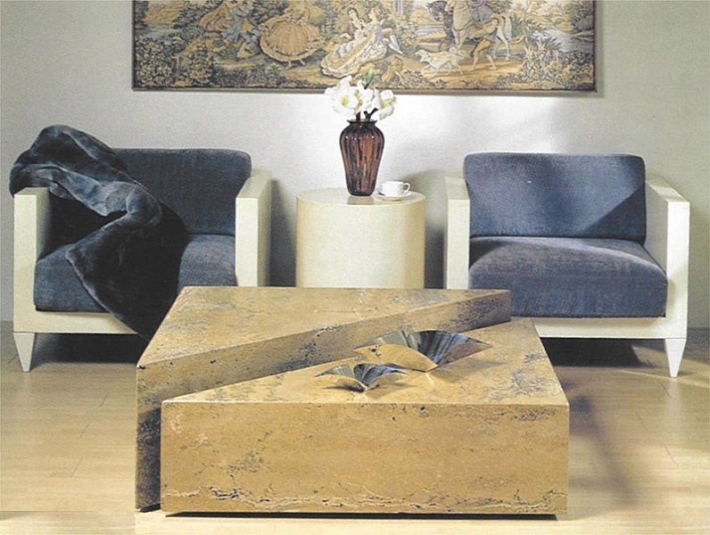 Product photograph of Stone International Box Marble Hi-lo Coffee Table On Casters from Choice Furniture Superstore.