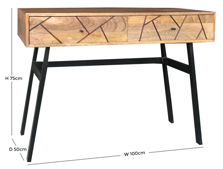 Product photograph of Chamba Console Table - Mango Wood And Iron from Choice Furniture Superstore.