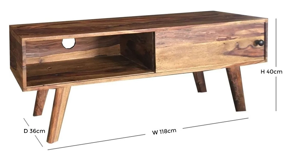 Product photograph of Gangtok Solid Sheesham Wood 118cm Tv Unit from Choice Furniture Superstore.