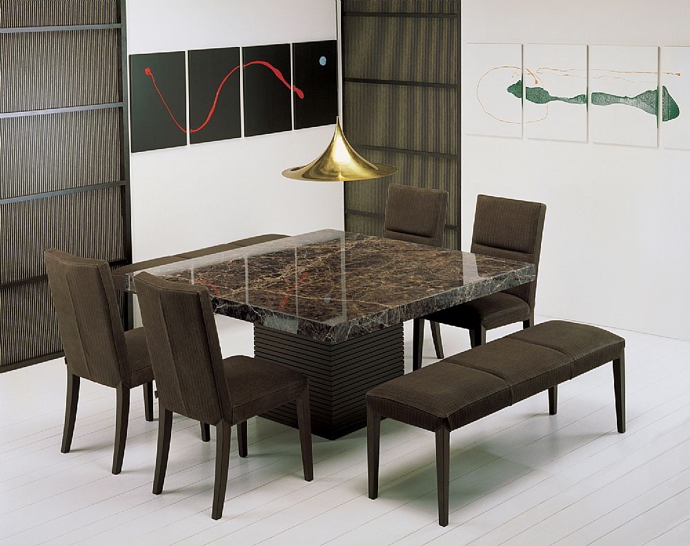 Product photograph of Stone International Espresso Marble Rectangular Large 6 Seater Dining Table With Wenge Wooden Legs from Choice Furniture Superstore.