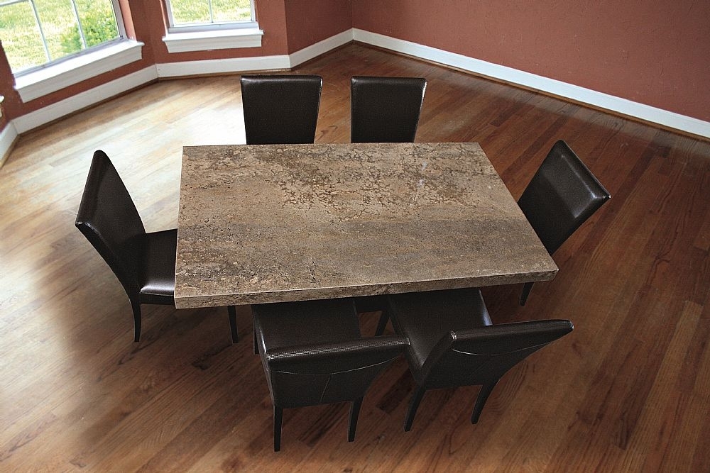 Product photograph of Stone International Espresso Dining Table - Marble And Wenge Wood from Choice Furniture Superstore.