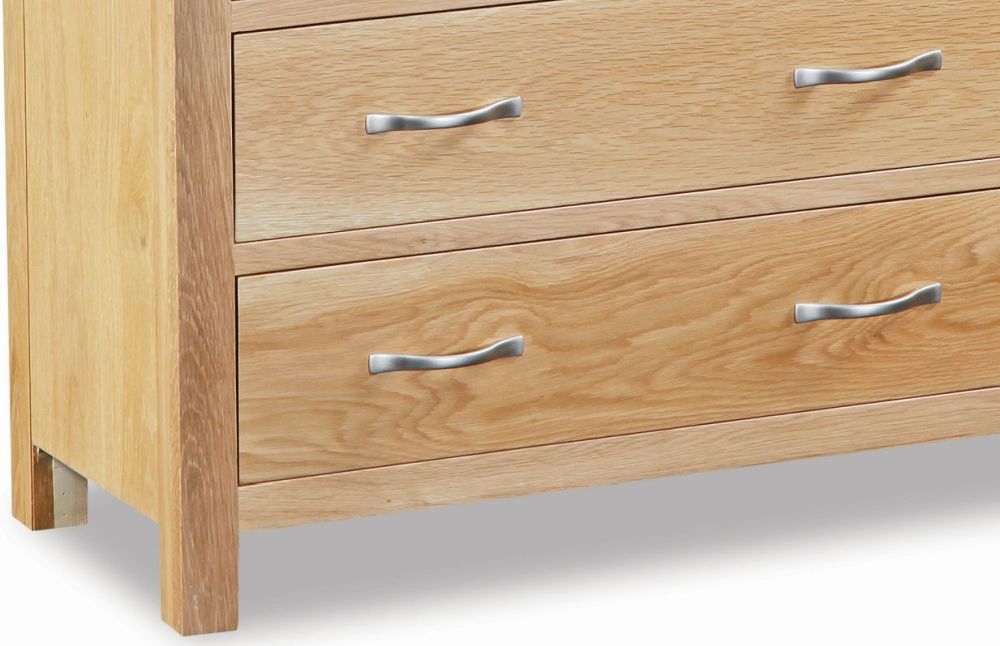 Product photograph of New Trinity Natural Oak Chest Of Drawers 3 2 Drawers from Choice Furniture Superstore.