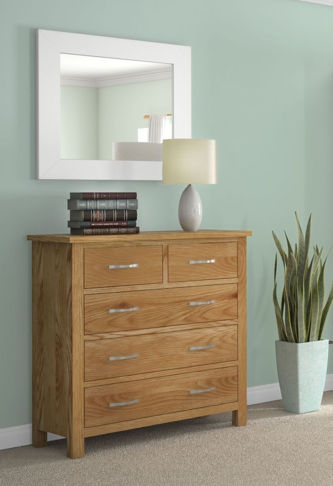 Product photograph of New Trinity Natural Oak Chest Of Drawers 3 2 Drawers from Choice Furniture Superstore.