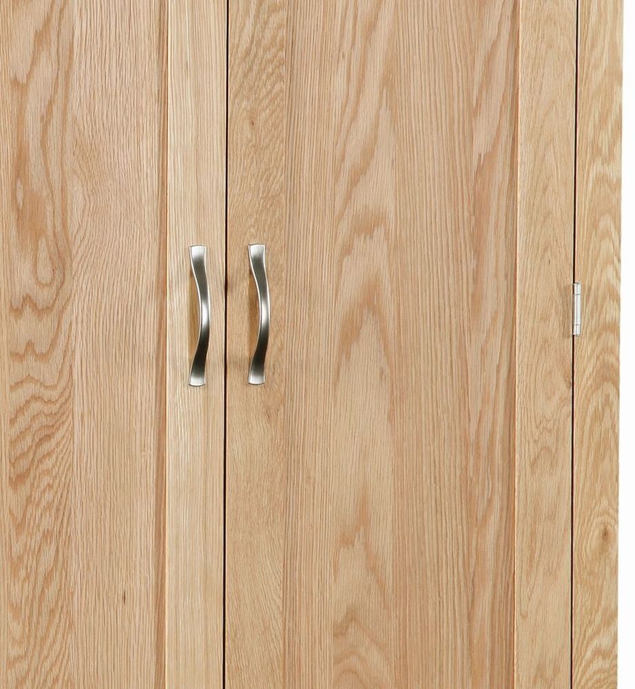 Product photograph of New Trinity Natural Oak Gents Double Wardrobe With 2 Doors And 1 Bottom Storage Drawer from Choice Furniture Superstore.