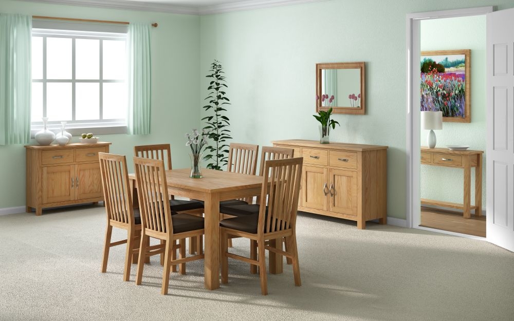 Product photograph of Cameron Natural Oak 4-6 Seater Extending Dining Table from Choice Furniture Superstore.