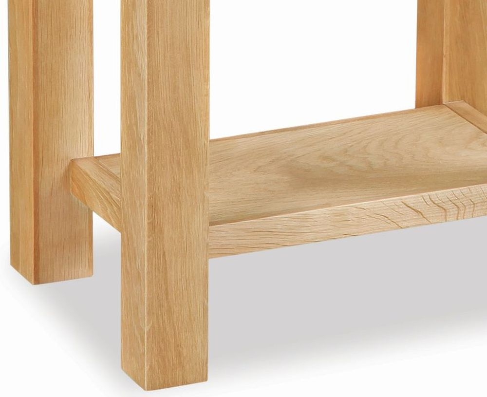 Product photograph of New Trinity Natural Oak 1 Drawer Telephone Table from Choice Furniture Superstore.