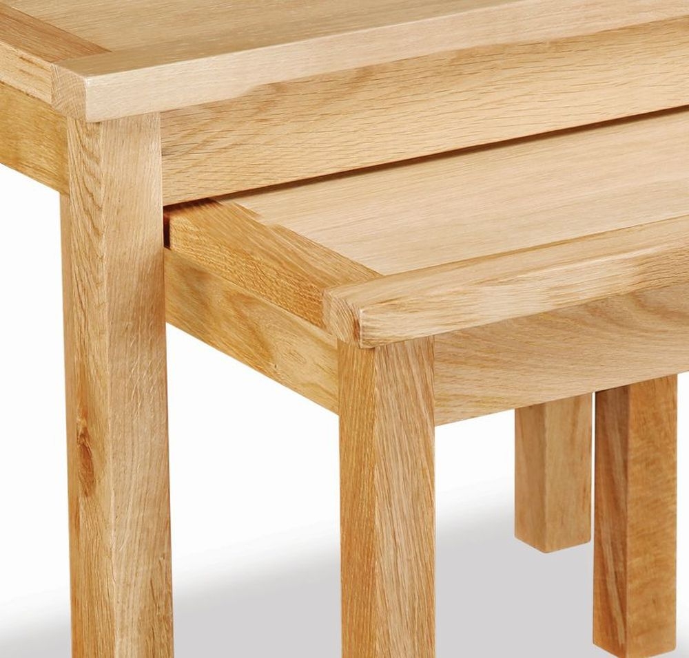Product photograph of Cameron Natural Oak Nest Of 2 Tables from Choice Furniture Superstore.